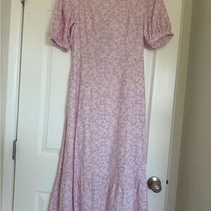 Who What Wear Lavender Floral Midi Dress